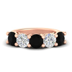 Load image into Gallery viewer, 4-carat-round-diamond-and-black-diamond-anniversary-wedding-band-in-rose-gold-FDENS141ROBGBLACK-4.00CT-NL-RG
