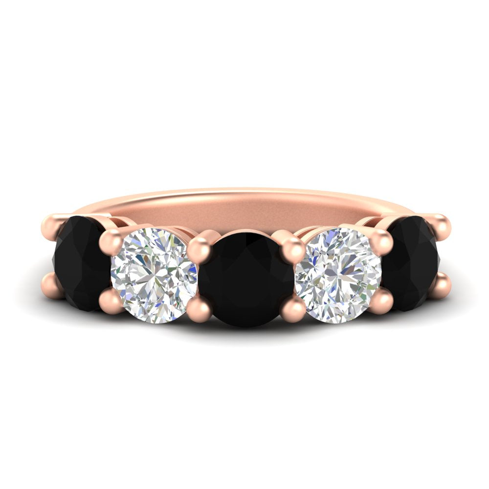 4-carat-round-diamond-and-black-diamond-anniversary-wedding-band-in-rose-gold-FDENS141ROBGBLACK-4.00CT-NL-RG