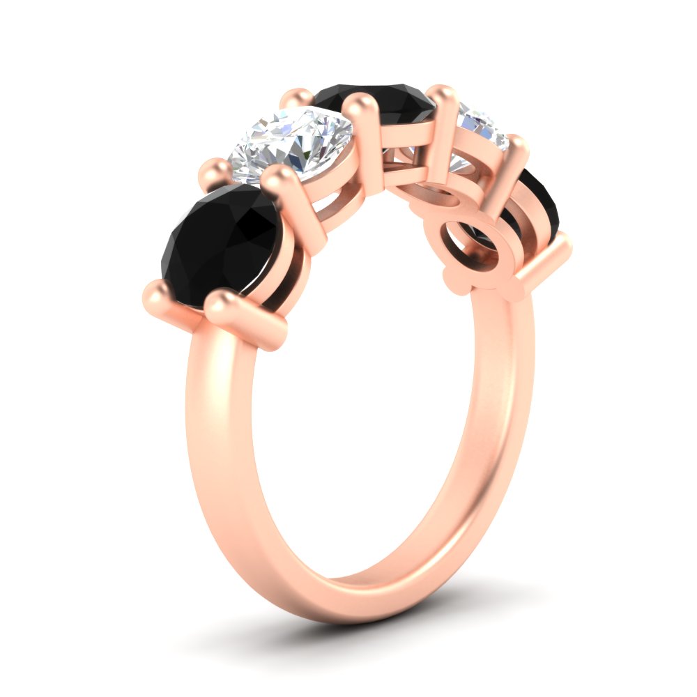 4-carat-round-diamond-and-black-diamond-anniversary-wedding-band-in-rose-gold-FDENS141ROBGBLACKANGLE2-4.00CT-NL-RG