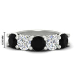 Load image into Gallery viewer, 4-carat-round-diamond-and-black-diamond-anniversary-wedding-band-in-white-gold-FDENS141ROBGBLACK-4.00CT-NL-WG-HW
