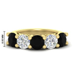 Load image into Gallery viewer, 4-carat-round-diamond-and-black-diamond-anniversary-wedding-band-in-yellow-gold-FDENS141ROBGBLACK-4.00CT-NL-YG-HW
