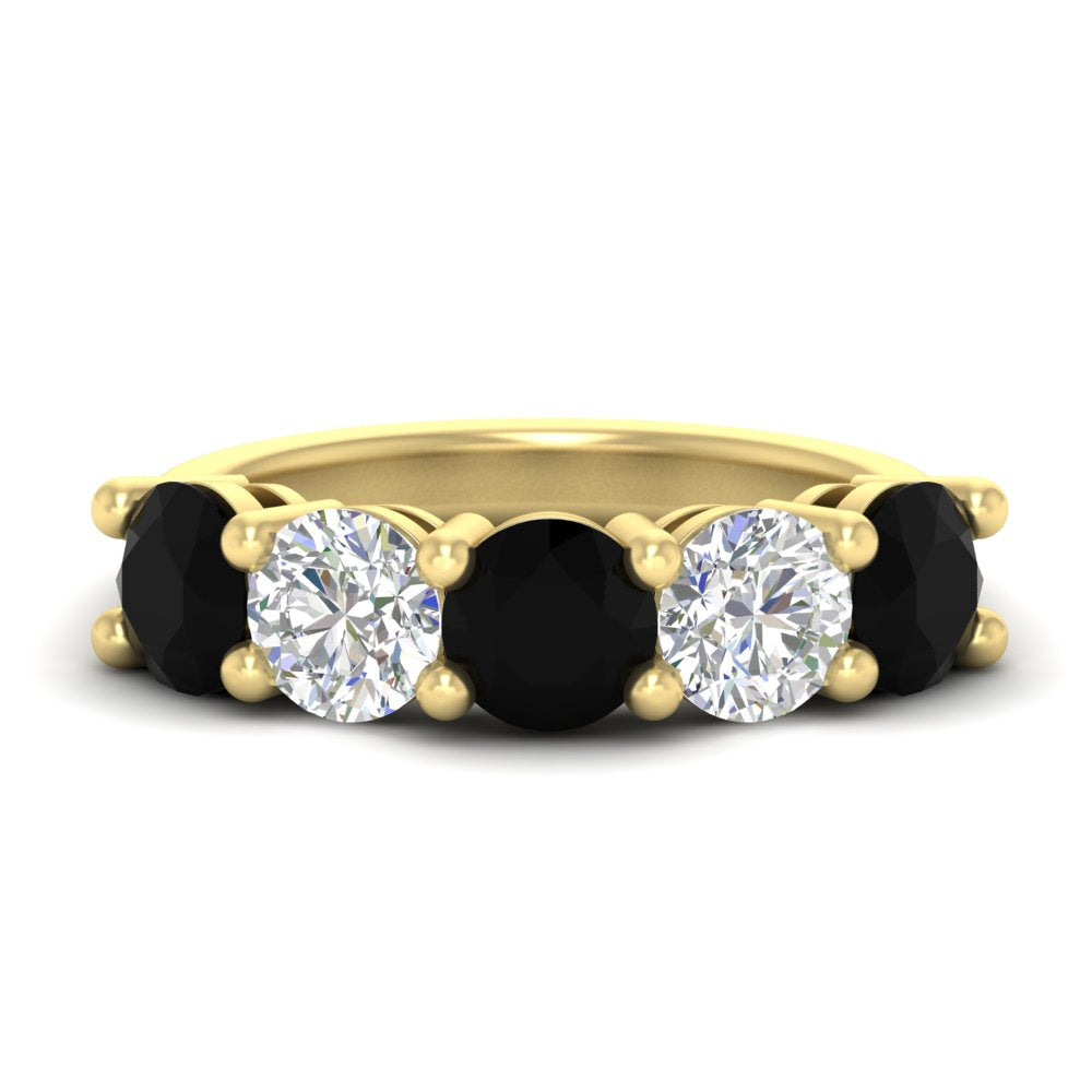 4-carat-round-diamond-and-black-diamond-anniversary-wedding-band-in-yellow-gold-FDENS141ROBGBLACK-4.00CT-NL-YG