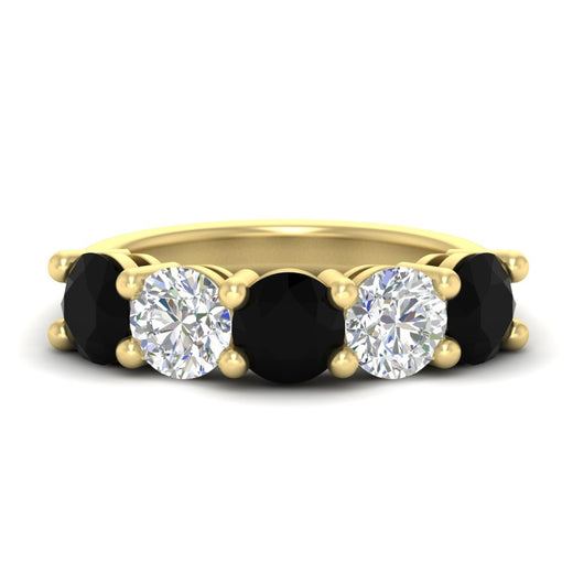 4-carat-round-diamond-and-black-diamond-anniversary-wedding-band-in-yellow-gold-FDENS141ROBGBLACK-4.00CT-NL-YG