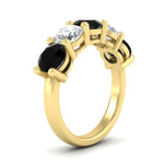 Load image into Gallery viewer, 4-carat-round-diamond-and-black-diamond-anniversary-wedding-band-in-yellow-gold-FDENS141ROBGBLACKANGLE2-4.00CT-NL-YG
