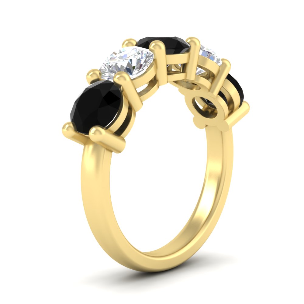 4-carat-round-diamond-and-black-diamond-anniversary-wedding-band-in-yellow-gold-FDENS141ROBGBLACKANGLE2-4.00CT-NL-YG