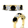 Load image into Gallery viewer, 4-carat-round-diamond-and-black-diamond-anniversary-wedding-band-in-yellow-gold-FDENS141ROBGBLACKANGLE3-4.00CT-NL-YG