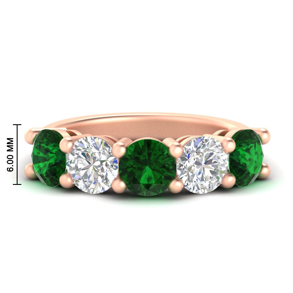 4-carat-round-diamond-and-emerald-anniversary-wedding-band-in-rose-gold-FDENS141ROBGEMGR-4.00CT-NL-RG-HW