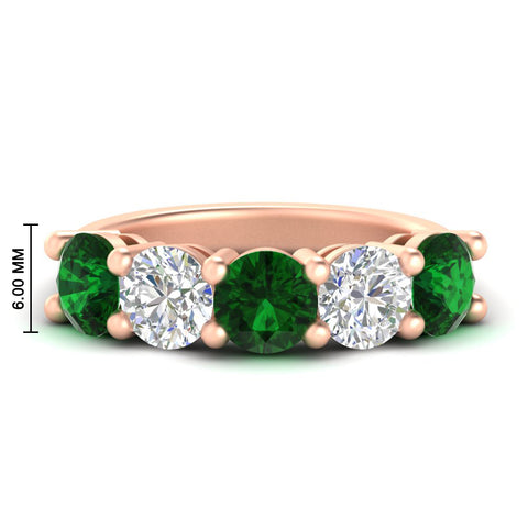 4-carat-round-diamond-and-emerald-anniversary-wedding-band-in-rose-gold-FDENS141ROBGEMGR-4.00CT-NL-RG-HW