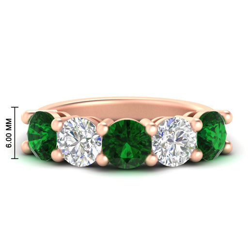 4-carat-round-diamond-and-emerald-anniversary-wedding-band-in-rose-gold-FDENS141ROBGEMGR-4.00CT-NL-RG-HW