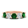 Load image into Gallery viewer, 4-carat-round-diamond-and-emerald-anniversary-wedding-band-in-rose-gold-FDENS141ROBGEMGR-4.00CT-NL-RG