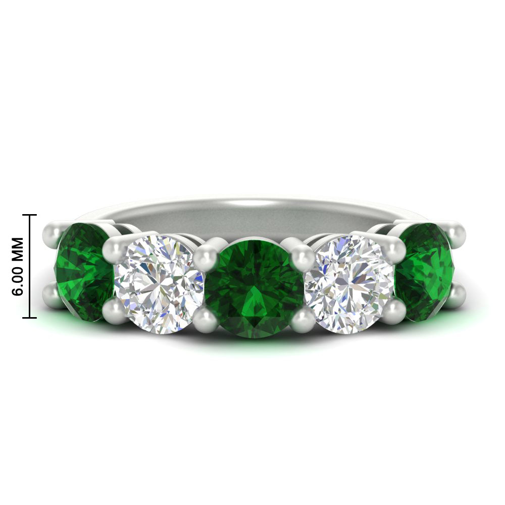 4-carat-round-diamond-and-emerald-anniversary-wedding-band-in-white-gold-FDENS141ROBGEMGR-4.00CT-NL-WG-HW