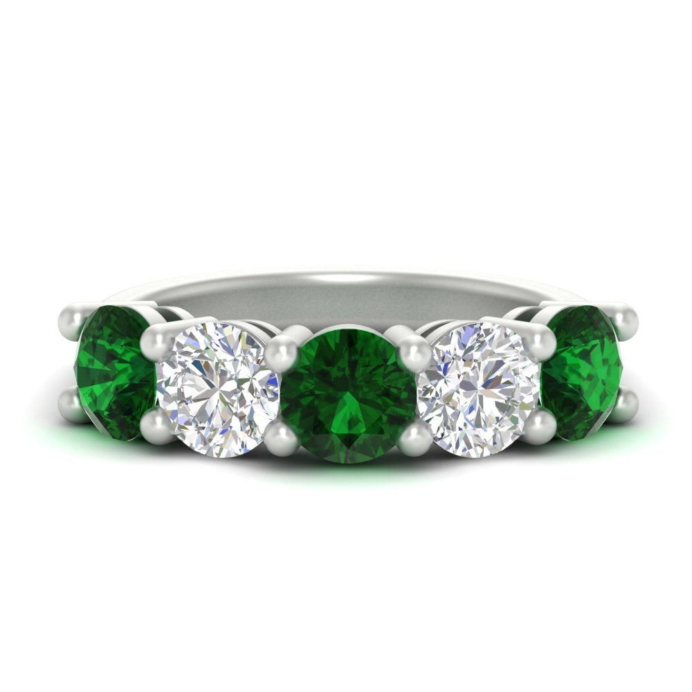 4-carat-round-diamond-and-emerald-anniversary-wedding-band-in-white-gold-FDENS141ROBGEMGR-4.00CT-NL-WG