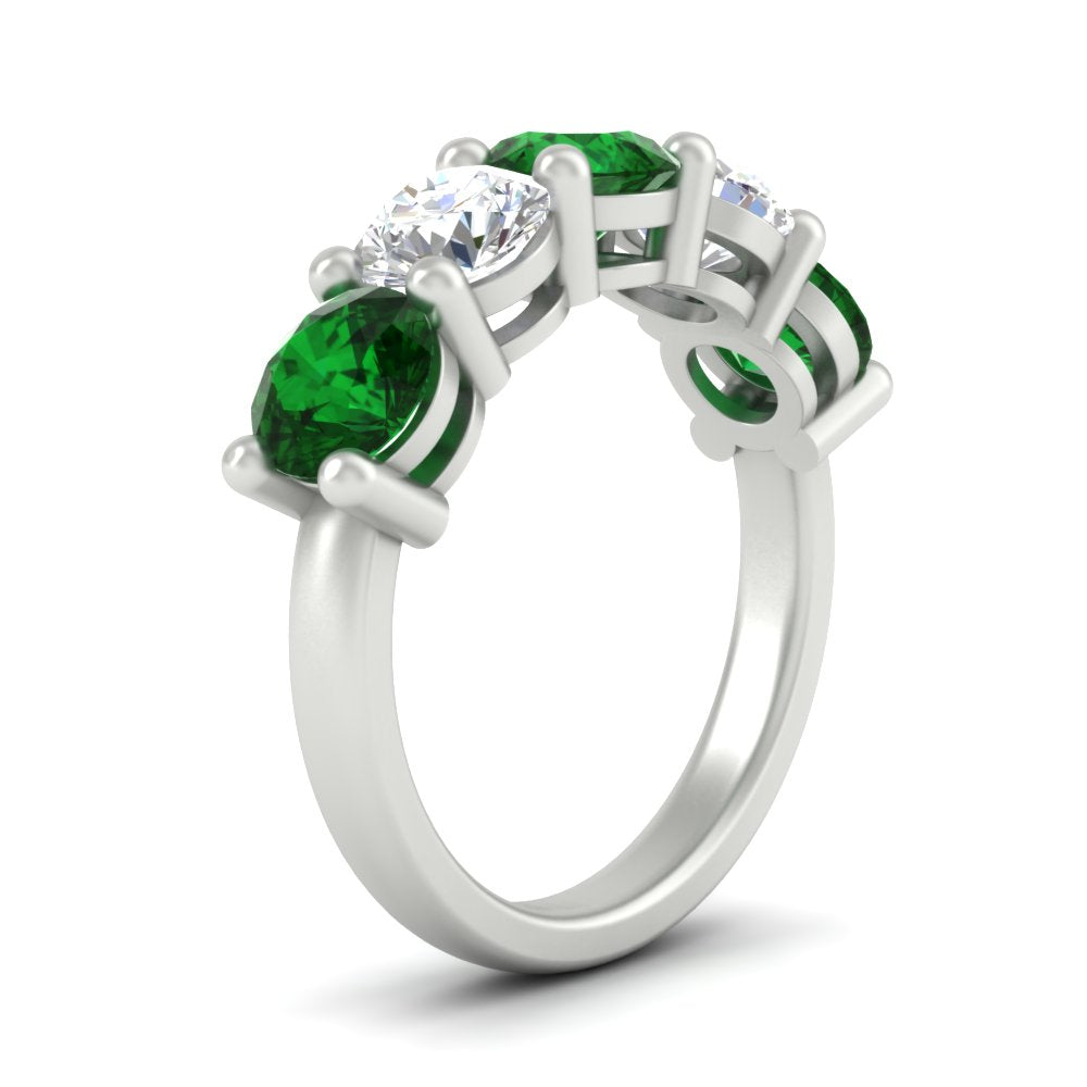 4-carat-round-diamond-and-emerald-anniversary-wedding-band-in-white-gold-FDENS141ROBGEMGRANGLE2-4.00CT-NL-WG