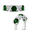Load image into Gallery viewer, 4-carat-round-diamond-and-emerald-anniversary-wedding-band-in-white-gold-FDENS141ROBGEMGRANGLE3-4.00CT-NL-WG