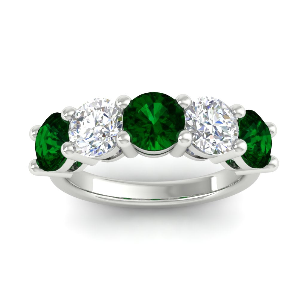 4-carat-round-diamond-and-emerald-anniversary-wedding-band-in-white-gold-FDENS141ROBGEMGRANGLE5-4.00CT-NL-WG