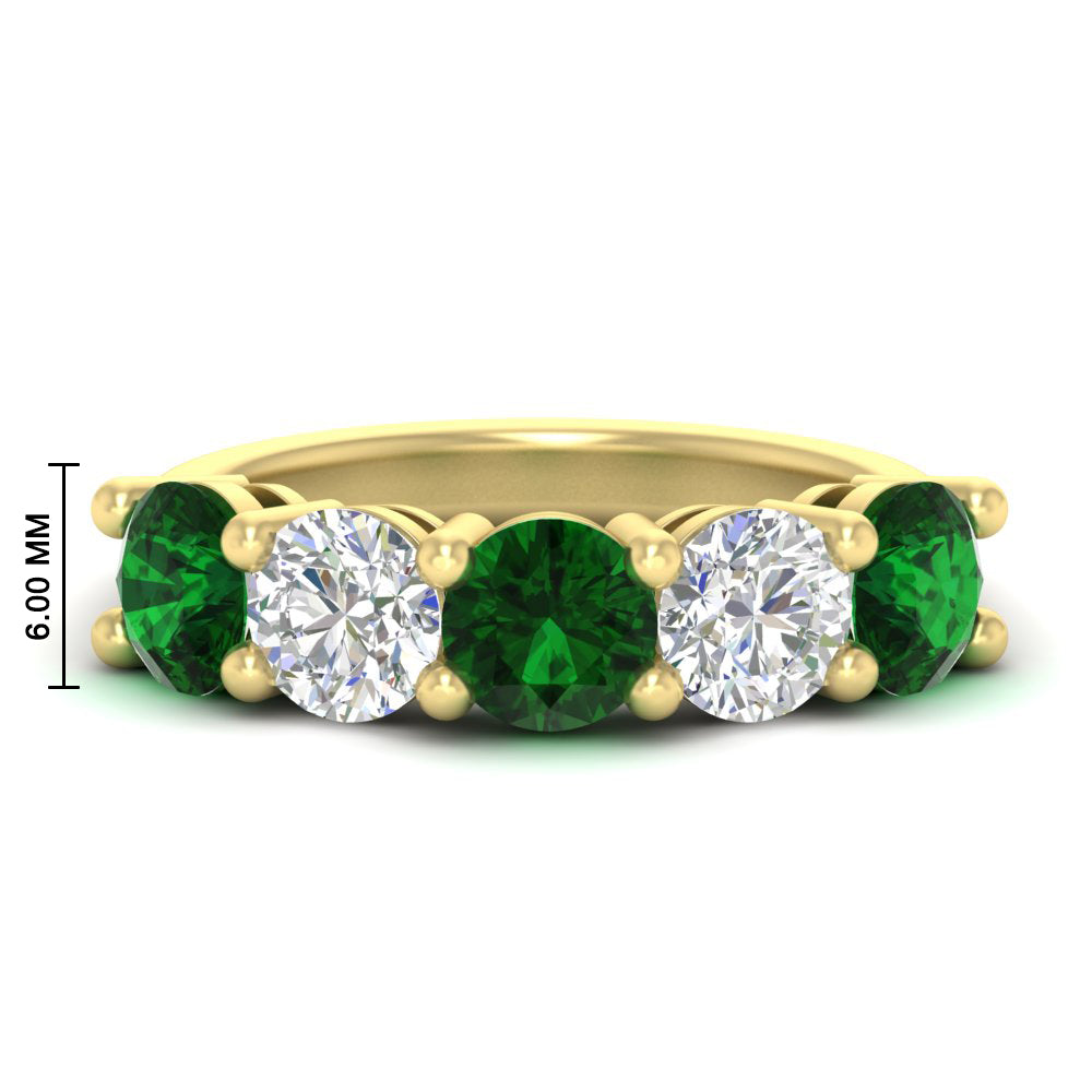 4-carat-round-diamond-and-emerald-anniversary-wedding-band-in-yellow-gold-FDENS141ROBGEMGR-4.00CT-NL-YG-HW