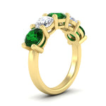 Load image into Gallery viewer, 4-carat-round-diamond-and-emerald-anniversary-wedding-band-in-yellow-gold-FDENS141ROBGEMGRANGLE2-4.00CT-NL-YG
