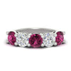 Load image into Gallery viewer, 4-carat-round-diamond-and-pink-sapphire-anniversary-wedding-band-in-white-gold-FDENS141ROBGSADRPI-4.00CT-NL-WG
