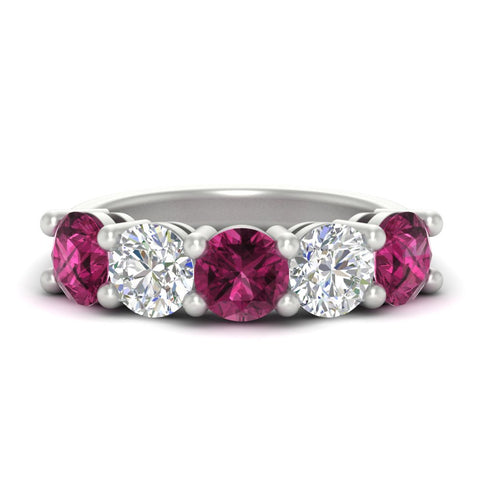 4-carat-round-diamond-and-pink-sapphire-anniversary-wedding-band-in-white-gold-FDENS141ROBGSADRPI-4.00CT-NL-WG