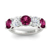Load image into Gallery viewer, 4-carat-round-diamond-and-pink-sapphire-anniversary-wedding-band-in-white-gold-FDENS141ROBGSADRPIANGLE5-4.00CT-NL-WG