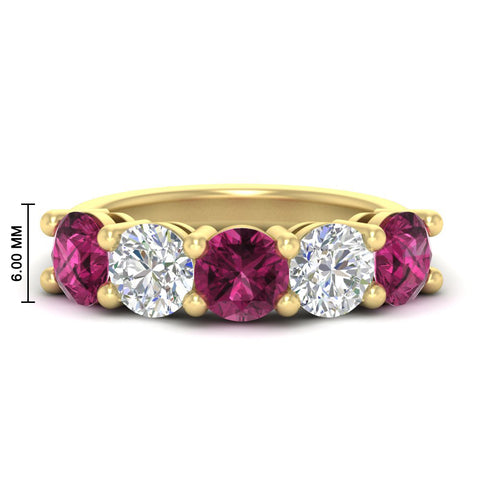 4-carat-round-diamond-and-pink-sapphire-anniversary-wedding-band-in-yellow-gold-FDENS141ROBGSADRPI-4.00CT-NL-YG-HW
