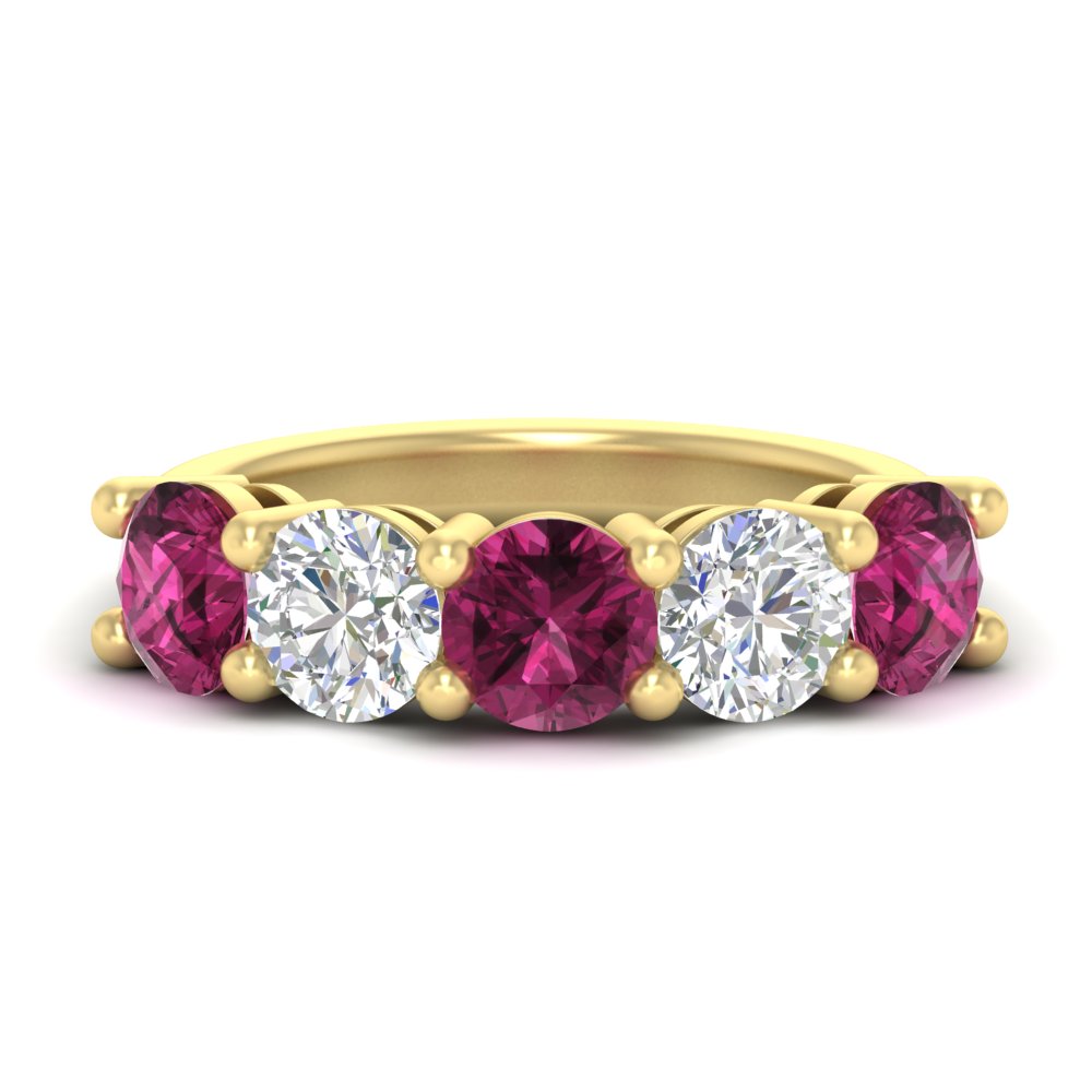 4-carat-round-diamond-and-pink-sapphire-anniversary-wedding-band-in-yellow-gold-FDENS141ROBGSADRPI-4.00CT-NL-YG