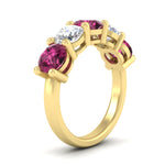 Load image into Gallery viewer, 4-carat-round-diamond-and-pink-sapphire-anniversary-wedding-band-in-yellow-gold-FDENS141ROBGSADRPIANGLE2-4.00CT-NL-YG
