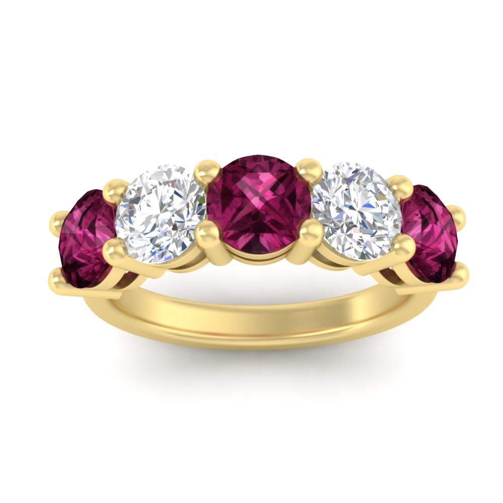 4-carat-round-diamond-and-pink-sapphire-anniversary-wedding-band-in-yellow-gold-FDENS141ROBGSADRPIANGLE5-4.00CT-NL-YG