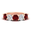Load image into Gallery viewer, 4-carat-round-diamond-and-ruby-anniversary-wedding-band-in-rose-gold-FDENS141ROBGRUDR-4.00CT-NL-RG