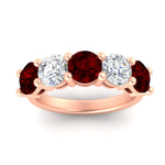 Load image into Gallery viewer, 4-carat-round-diamond-and-ruby-anniversary-wedding-band-in-rose-gold-FDENS141ROBGRUDRANGLE5-4.00CT-NL-RG
