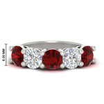 Load image into Gallery viewer, 4-carat-round-diamond-and-ruby-anniversary-wedding-band-in-white-gold-FDENS141ROBGRUDR-4.00CT-NL-WG-HW
