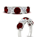 Load image into Gallery viewer, 4-carat-round-diamond-and-ruby-anniversary-wedding-band-in-white-gold-FDENS141ROBGRUDRANGLE3-4.00CT-NL-WG
