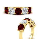 Load image into Gallery viewer, 4-carat-round-diamond-and-ruby-anniversary-wedding-band-in-yellow-gold-FDENS141ROBGRUDRANGLE3-4.00CT-NL-YG
