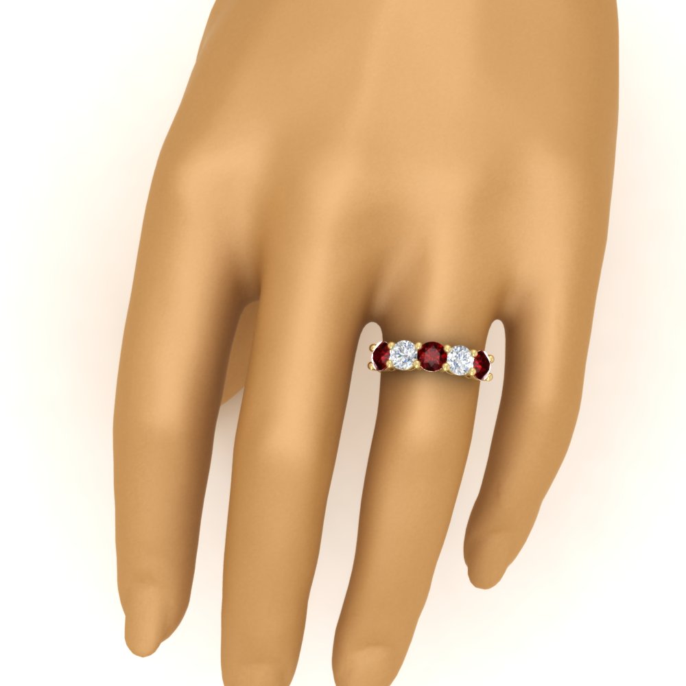 4-carat-round-diamond-and-ruby-anniversary-wedding-band-in-yellow-gold-FDENS141ROBGRUDRHAND-4.00CT-NL-YG