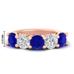 Load image into Gallery viewer, 4-carat-round-diamond-and-sapphire-anniversary-wedding-band-in-rose-gold-FDENS141ROBGSABL-4.00CT-NL-RG-HW
