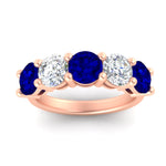 Load image into Gallery viewer, 4-carat-round-diamond-and-sapphire-anniversary-wedding-band-in-rose-gold-FDENS141ROBGSABLANGLE5-4.00CT-NL-RG
