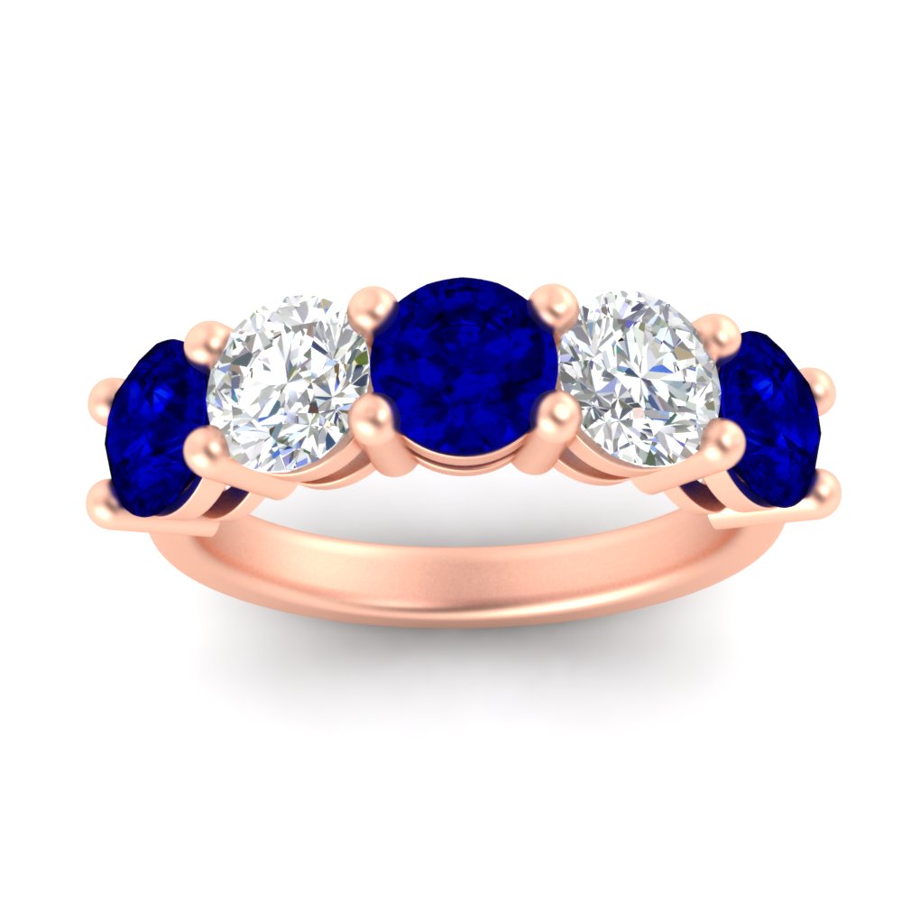 4-carat-round-diamond-and-sapphire-anniversary-wedding-band-in-rose-gold-FDENS141ROBGSABLANGLE5-4.00CT-NL-RG
