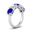 Load image into Gallery viewer, 4-carat-round-diamond-and-sapphire-anniversary-wedding-band-in-white-gold-FDENS141ROBGSABLANGLE2-4.00CT-NL-WG