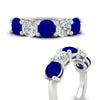 Load image into Gallery viewer, 4-carat-round-diamond-and-sapphire-anniversary-wedding-band-in-white-gold-FDENS141ROBGSABLANGLE3-4.00CT-NL-WG