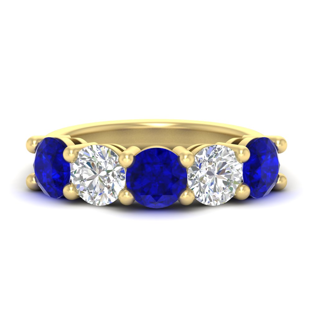 4-carat-round-diamond-and-sapphire-anniversary-wedding-band-in-yellow-gold-FDENS141ROBGSABL-4.00CT-NL-YG