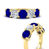 Load image into Gallery viewer, 4-carat-round-diamond-and-sapphire-anniversary-wedding-band-in-yellow-gold-FDENS141ROBGSABLANGLE3-4.00CT-NL-YG