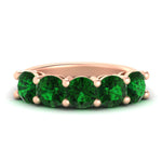 Load image into Gallery viewer, 4-carat-round-emerald-colored-anniversary-wedding-band-in-rose-gold-FDENS141ROBGEMGR-4.00CT-NL-RG-GS
