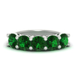 Load image into Gallery viewer, 4-carat-round-emerald-colored-anniversary-wedding-band-in-white-gold-FDENS141ROBGEMGR-4.00CT-NL-WG-GS
