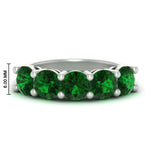 Load image into Gallery viewer, 4-carat-round-emerald-colored-anniversary-wedding-band-in-white-gold-FDENS141ROBGEMGR-4.00CT-NL-WG-HW-GS
