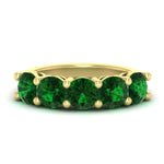 Load image into Gallery viewer, 4-carat-round-emerald-colored-anniversary-wedding-band-in-yellow-gold-FDENS141ROBGEMGR-4.00CT-NL-YG-GS
