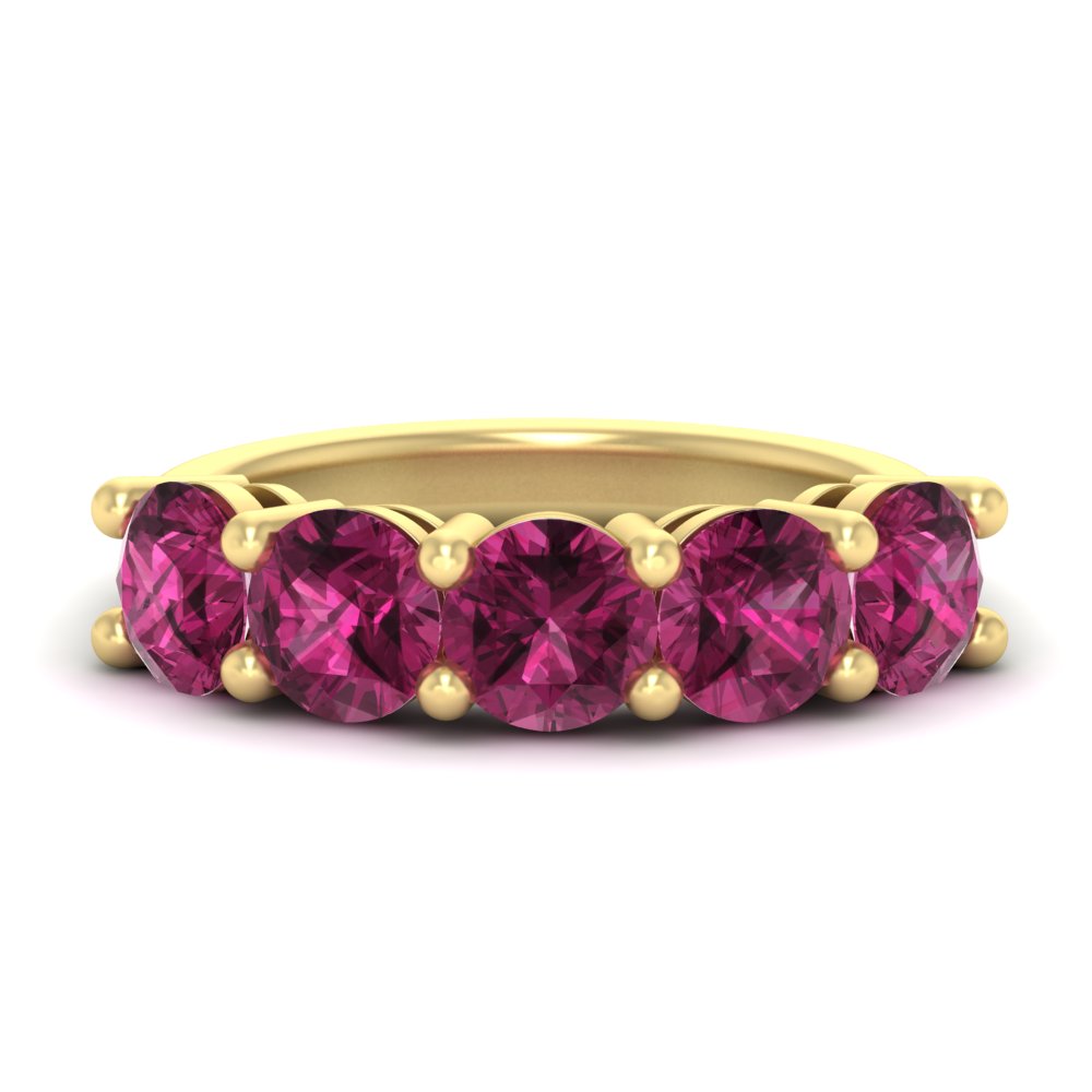 4-carat-round-pink-sapphire-colored-anniversary-wedding-band-in-yellow-gold-FDENS141ROBGSADRPI-4.00CT-NL-YG-GS