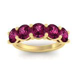 Load image into Gallery viewer, 4-carat-round-pink-sapphire-colored-anniversary-wedding-band-in-yellow-gold-FDENS141ROBGSADRPIANGLE5-4.00CT-NL-YG-GS
