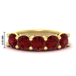 Load image into Gallery viewer, 4-carat-round-ruby-colored-anniversary-wedding-band-in-yellow-gold-FDENS141ROBGRUDR-4.00CT-NL-YG-HW-GS
