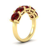 Load image into Gallery viewer, 4-carat-round-ruby-colored-anniversary-wedding-band-in-yellow-gold-FDENS141ROBGRUDRANGLE2-4.00CT-NL-YG-GS
