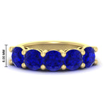 Load image into Gallery viewer, 4-carat-round-sapphire-colored-anniversary-wedding-band-in-yellow-gold-FDENS141ROBGSABL-4.00CT-NL-YG-HW-GS
